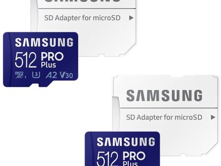 Samsung MB-MD512KA AM PRO Plus and Adapter microSDXC Memory Card, 512GB - (2-Pack) Online now