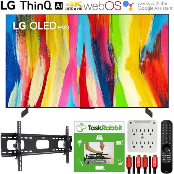 LG OLED83C2PUA 83  HDR 4K Smart OLED TV (2022) + TaskRabbit Installation Bundle Cheap