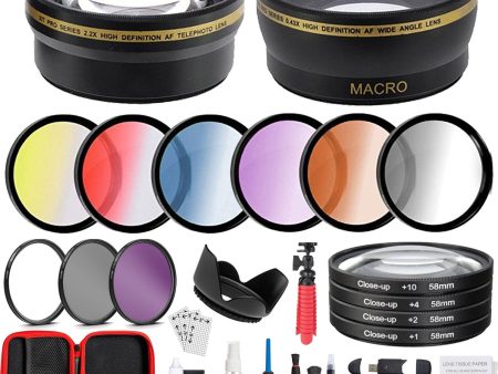 Deco Gear 58mm Lens Accessory Kit - Includes Filter Sets, Cases & Cleaning Kit For Discount