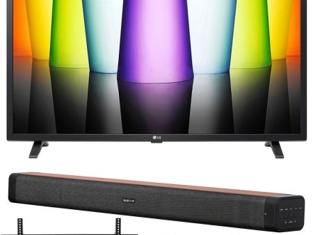 LG 32LQ630BPUA 32  HDR Smart LCD HD TV (2022) with Deco Home 60W Soundbar Bundle Fashion