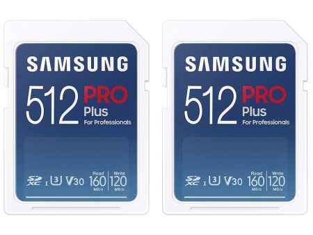 Samsung PRO Plus Full Size SDXC Memory Card 512GB 2 Pack Sale