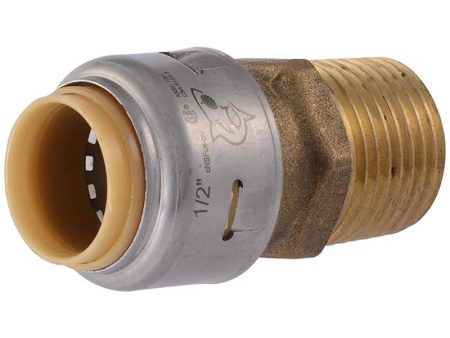 SharkBite Push to Connect 1 2 in. Push X 1 2 in. D MPT Brass Connector For Discount