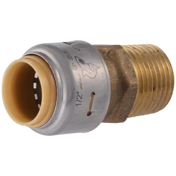 SharkBite Push to Connect 1 2 in. Push X 1 2 in. D MPT Brass Connector For Discount