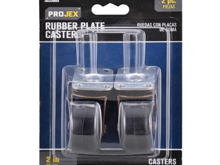 Projex 2 in. D Swivel Rubber Caster 80 lb 2 pk Online Hot Sale