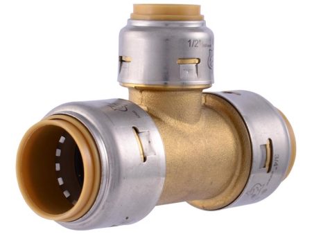 SharkBite 3 4 in. Push X 3 4 in. D Push Brass Reducing Tee Hot on Sale