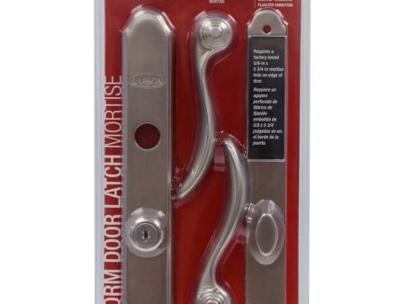 Larson Brushed Nickel Silver Zinc Mortise Latch 1 pk For Sale