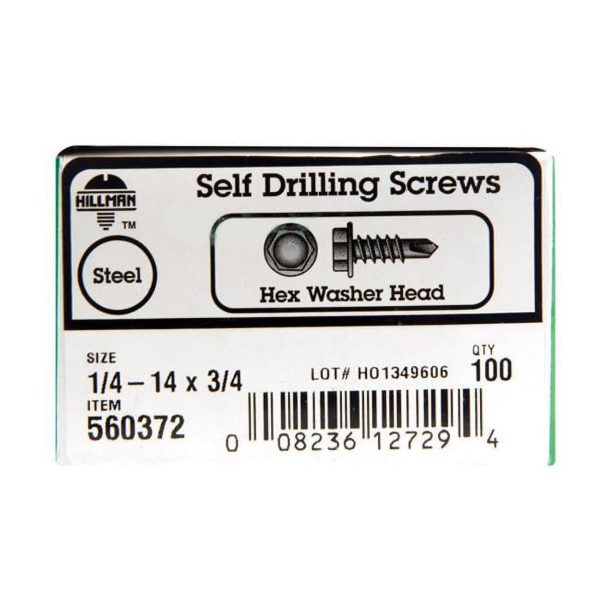 Hillman 1 4-14 Sizes X 3 4 in. L Hex Hex Washer Head Sheet Metal Screws 100 pk Online