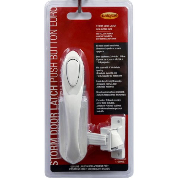 Larson Euro White Zinc Push Button Latch 1 pk Hot on Sale