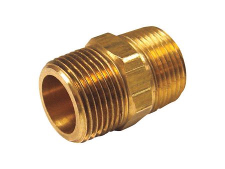 JMF Company 3 8 in. MPT X 1 4 in. D MPT Brass Reducing Hex Nipple Fashion