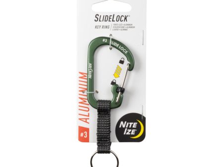 Nite Ize SlideLock 3 8 in. D Aluminum Olive Carabiner Key Ring Online