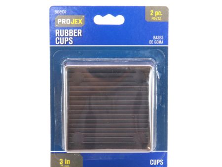 Projex Rubber Caster Cup Brown Square 3 in. W X 3 in. L 2 pk Supply