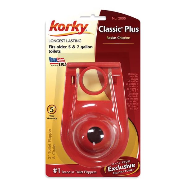 Korky Classic Plus Toilet Flapper Red Rubber Supply