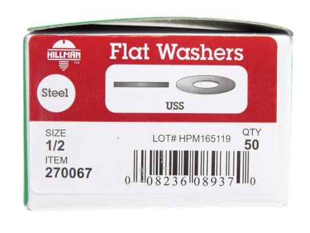 Hillman Zinc-Plated Steel 1 2 in. USS Flat Washer 50 pk Sale