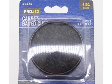 Projex Plastic Caster Cup Black Round 2 in. W 4 pk Hot on Sale