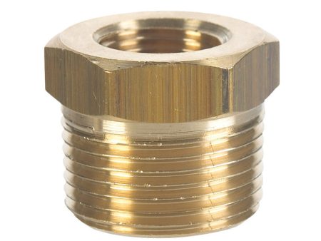 JMF Company 1 2 in. MPT X 3 8 in. D FPT Brass Hex Bushing Hot on Sale