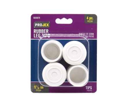 Projex Rubber Leg Tip Off-White Round 1-1 8 in. W 4 pk Cheap