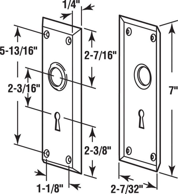 Prime-Line Bright Brass Door Escutcheon Plates Left Handed For Cheap