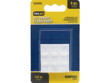 Projex Vinyl Self Adhesive Bumper Pad Clear Square 1 2 in. W X 1 2 in. L 9 pk Cheap