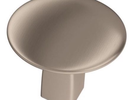 Amerock Riva Oval Cabinet Knob 1-1 4 in. D 1-1 16 in. Satin Nickel 1 pk Cheap