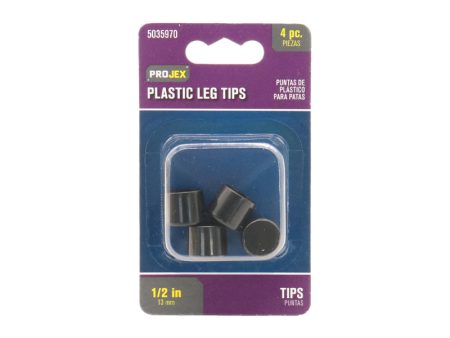 Projex Plastic Leg Tip Black Round 1 2 in. W 4 pk For Sale