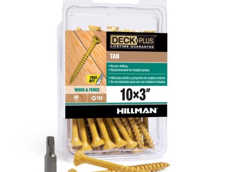 Deck Plus No. 10 X 3 in. L Tan Star Double Flat Head Exterior Deck Screws 40 pk Supply