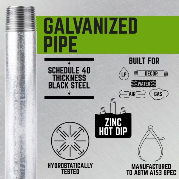 STZ Industries 1 in. MIP each X 1 in. D MIP Galvanized Steel 9 in. L Nipple Fashion