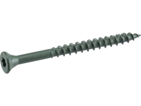 Deck Plus No. 8 X 1-5 8 in. L Green Star Flat Head Exterior Deck Screws 75 pk For Sale