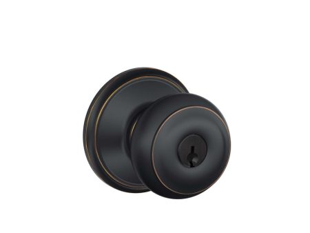 Schlage Georgian Aged Bronze Entry Knobs 1-3 4 in. For Discount