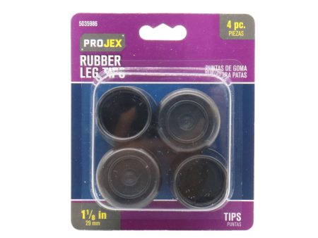 Projex Rubber Leg Tip Black Round 1-1 8 in. W 4 pk Discount