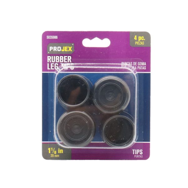 Projex Rubber Leg Tip Black Round 1-1 8 in. W 4 pk Discount