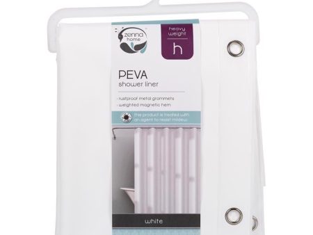 Zenna Home 72 in. H X 70 in. W White Solid Shower Curtain Liner PEVA Supply