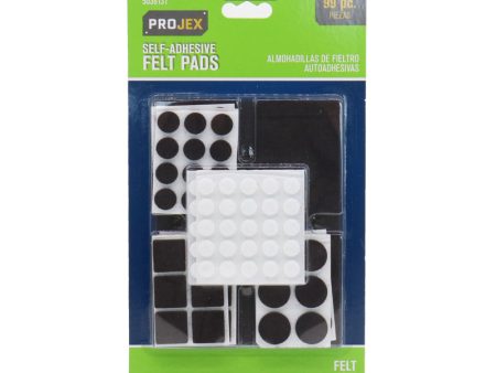 Projex Felt Self Adhesive Surface Pad Brown Assorted 0 in. W 99 pk Cheap