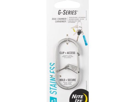 Nite Ize G-Series Stainless Steel Silver Dual Chamber Carabiner Online Hot Sale