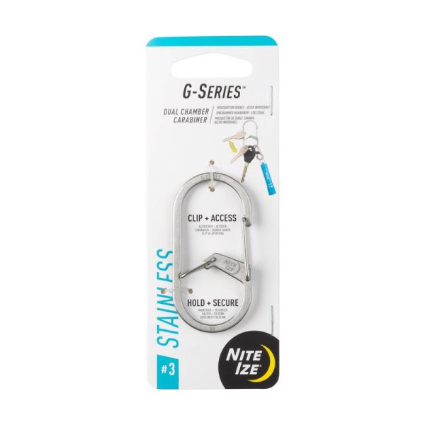 Nite Ize G-Series Stainless Steel Silver Dual Chamber Carabiner Online Hot Sale