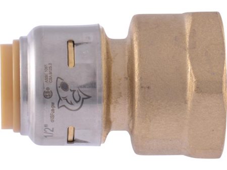 SharkBite 1 2 in. Push X 3 4 in. D FPT Brass Reducing Connector on Sale