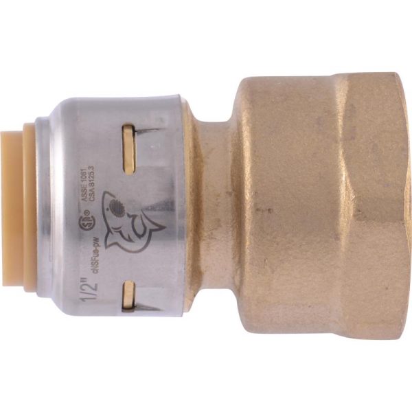 SharkBite 1 2 in. Push X 3 4 in. D FPT Brass Reducing Connector on Sale