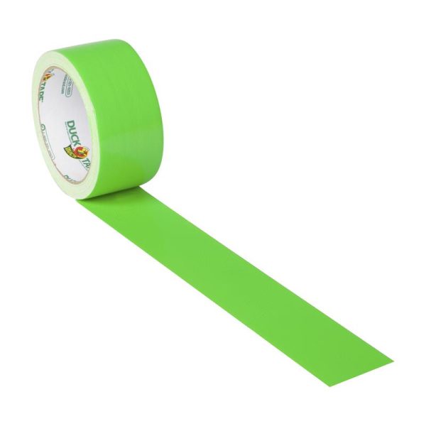 Duck 1.88 in. W X 15 yd L Neon Green Solid Duct Tape Online now