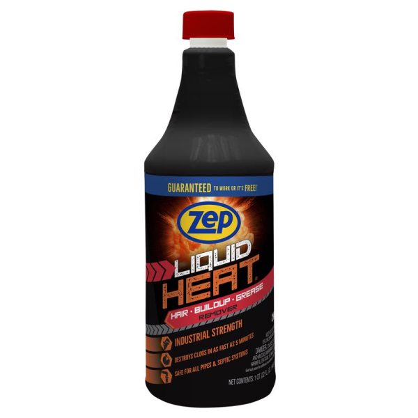 Zep Heat Liquid Hair & Grease Clog Remover 33.8 oz Fashion