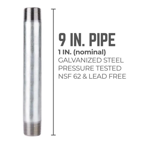 STZ Industries 1 in. MIP each X 1 in. D MIP Galvanized Steel 9 in. L Nipple Fashion