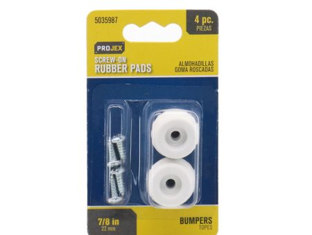 Projex Rubber Bumper Pad Off-White Round 7 8 in. W 4 pk Online