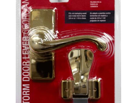 Larson Georgian Bright Brass Storm Door Lever 1 pk For Discount