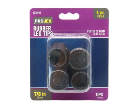 Projex Rubber Leg Tip Black Round 7 8 in. W 4 pk For Discount