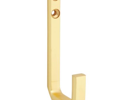 National Hardware Reed Medium Brushed Gold Steel 4 in. L Hook 60 lb 1 pk For Discount