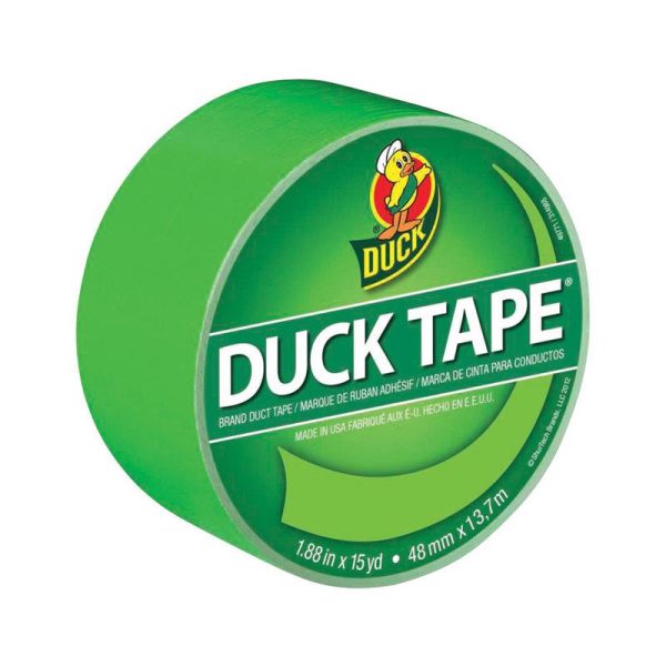 Duck 1.88 in. W X 15 yd L Neon Green Solid Duct Tape Online now