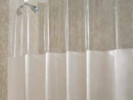 iDesign 72 in. H X 72 in. W White Hitchcock Shower Curtain Liner EVA on Sale